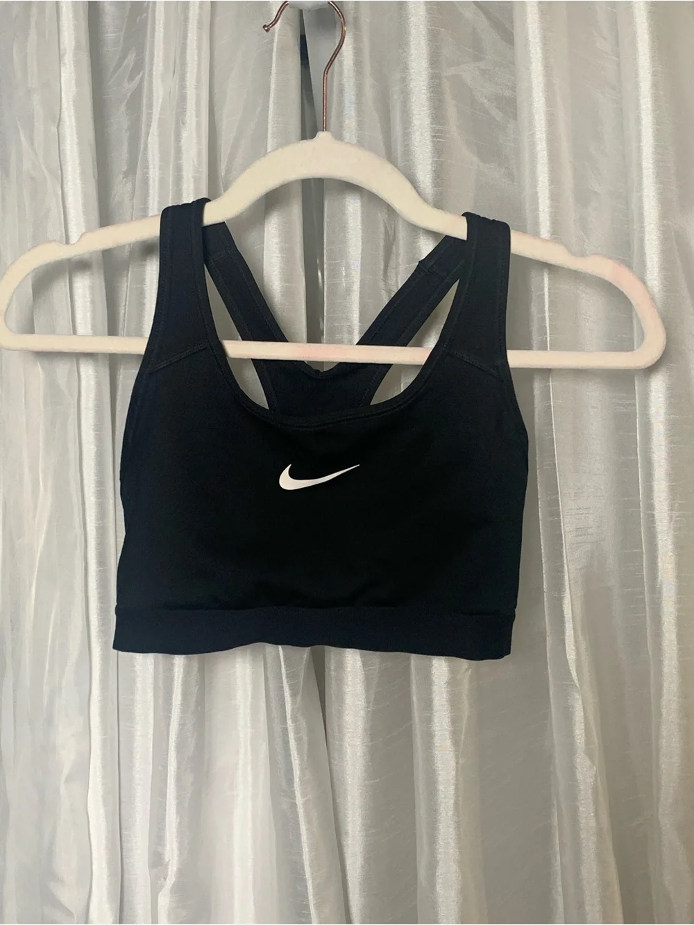 Nike Black Racerback Sports Bra with White Swoosh